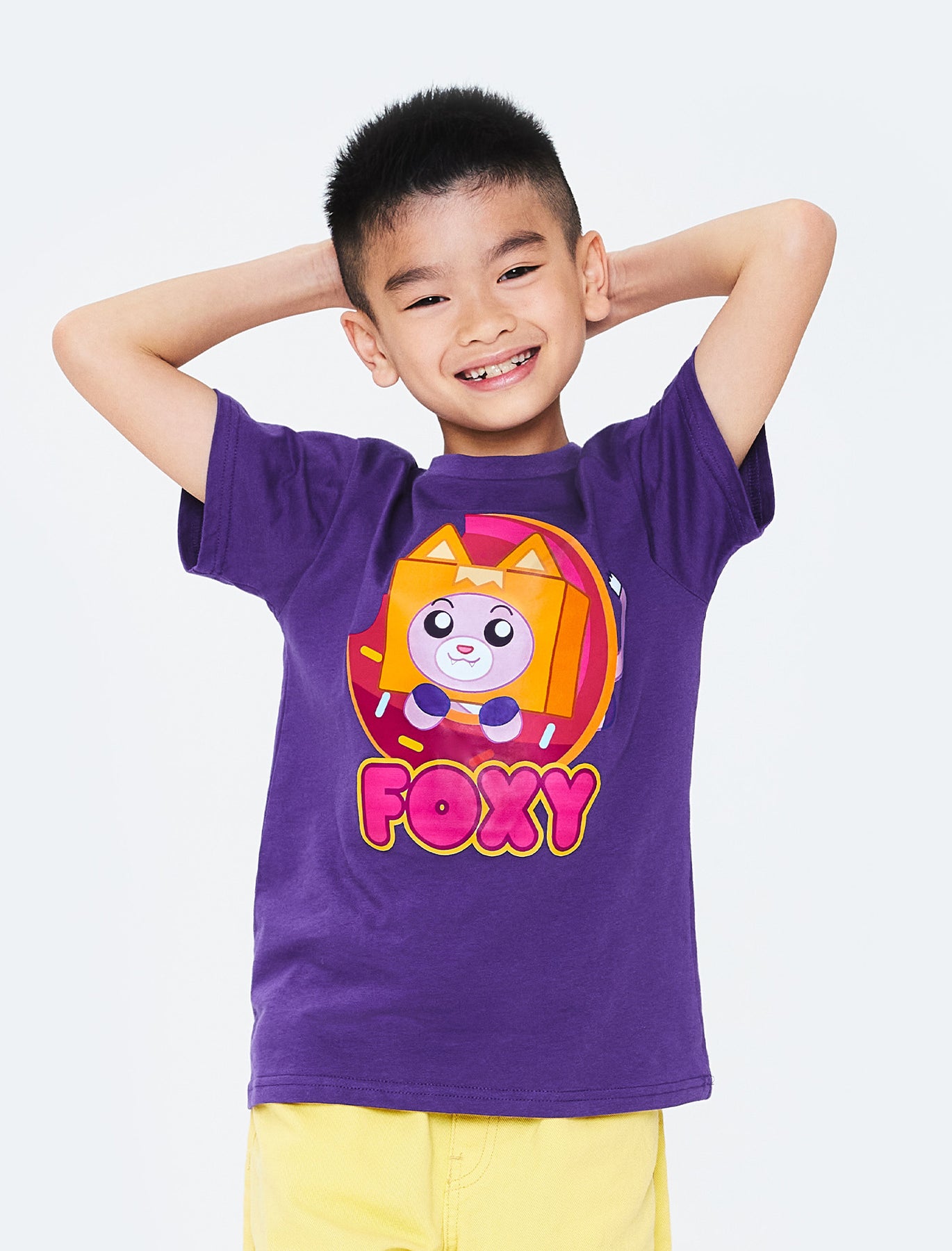 Bioworld T-shirt blanc LankyBox Character Squares pour enfants, BLANC, Medium Bioworld T-shirt blanc LankyBox Character Squares pour enfants, BLANC, Medium