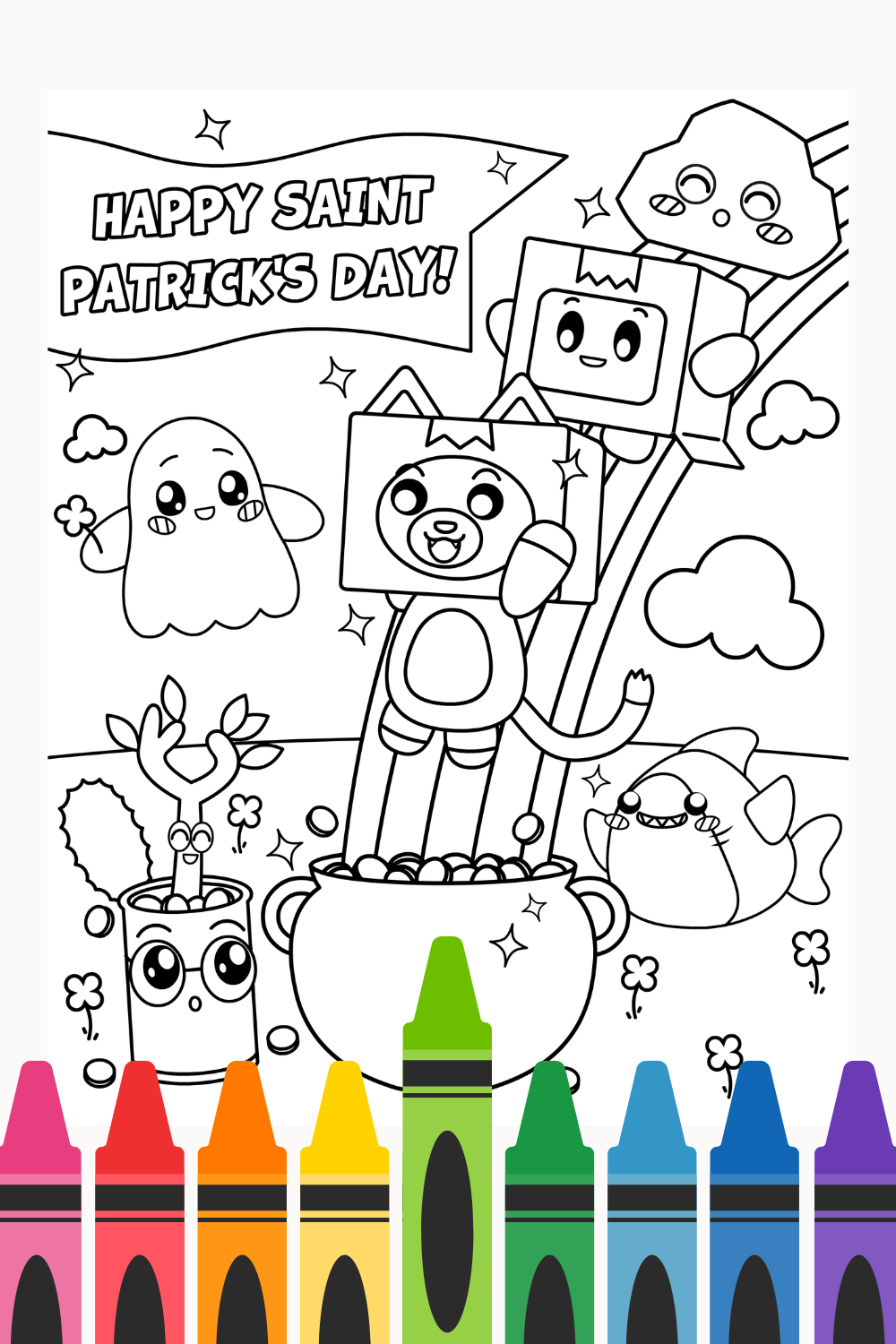 St Patrick's Day Coloring Page LankyBox Shop